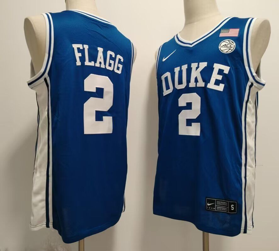 Men NCAA Duke Blue Devils College Basketball #2 Cooper Flagg blue 2024 Nike jersey style 2